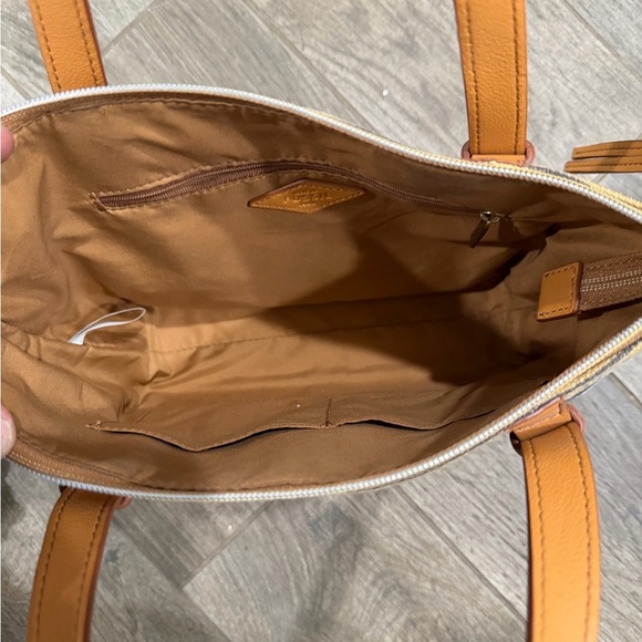 New Fossil Avondale Striped Canvas Women's Bag - Picture 7 of 7